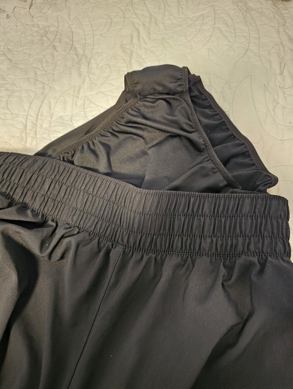 Nike Black Women’s Dri-Fit Running Shorts with White Swoosh Size Large - Picture 5 of 6